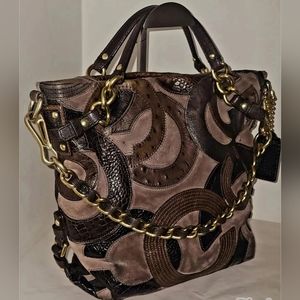 Coach RARE 14339 Leather & Suede Inlaid CC Hobo  bag